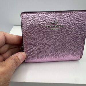 Coach Metallic Pink Compact Wallet